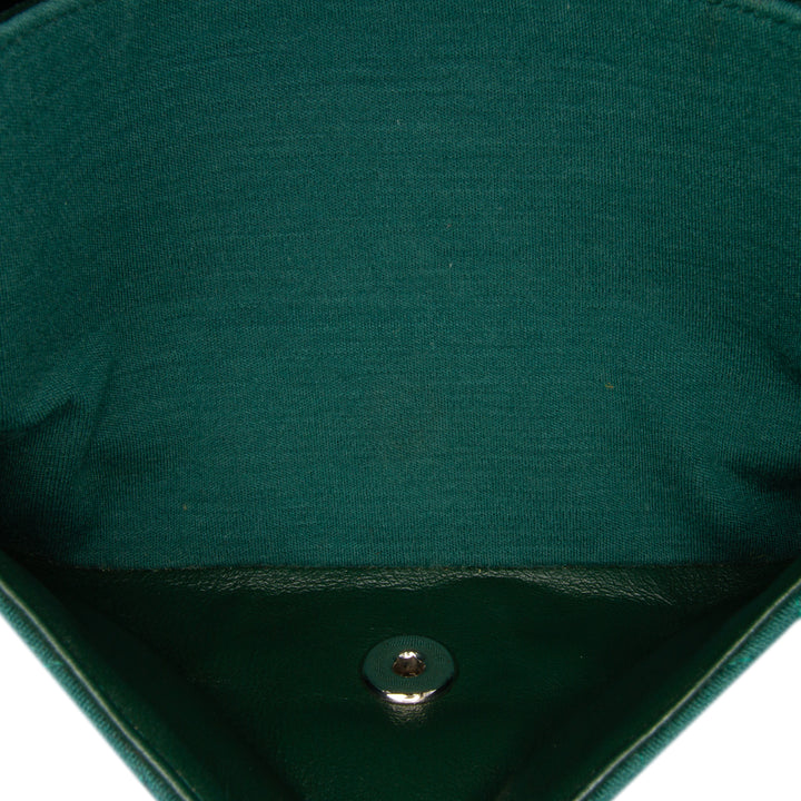 Medium Classic Jersey Double Flap Green - Gaby Paris