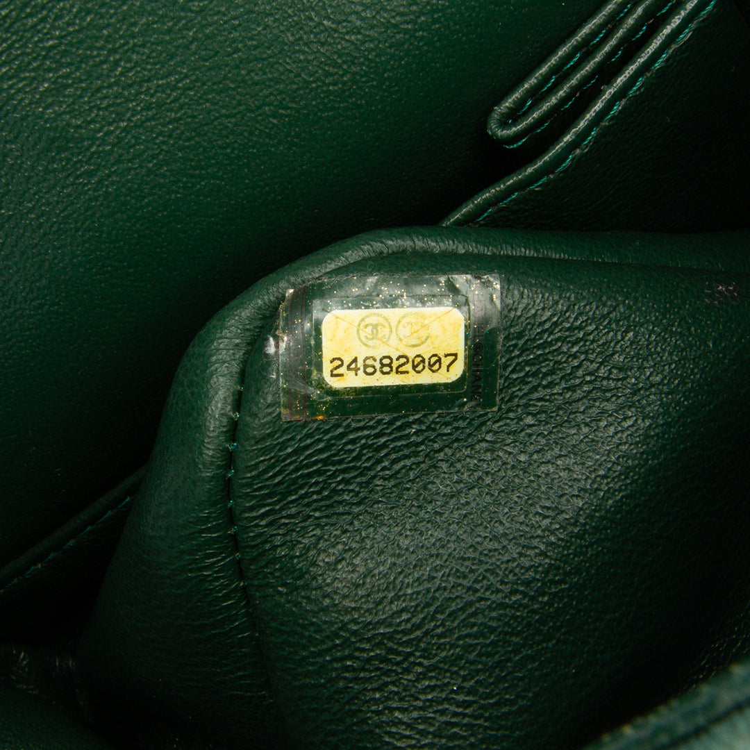 Medium Classic Jersey Double Flap Green - Gaby Paris