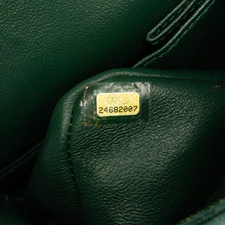 Medium Classic Jersey Double Flap Green - Gaby Paris