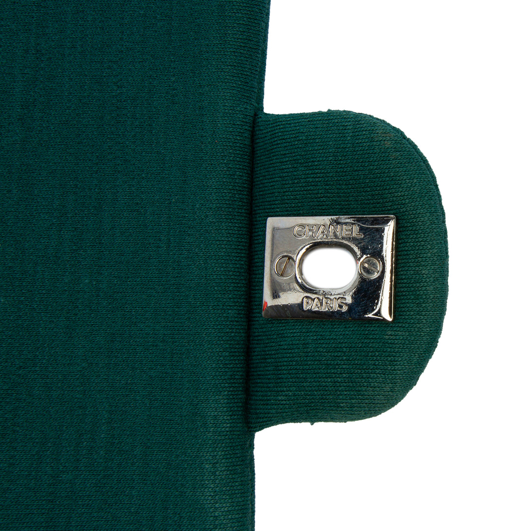 Medium Classic Jersey Double Flap Green - Gaby Paris