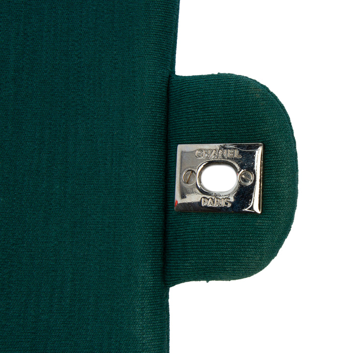 Medium Classic Jersey Double Flap Green - Gaby Paris