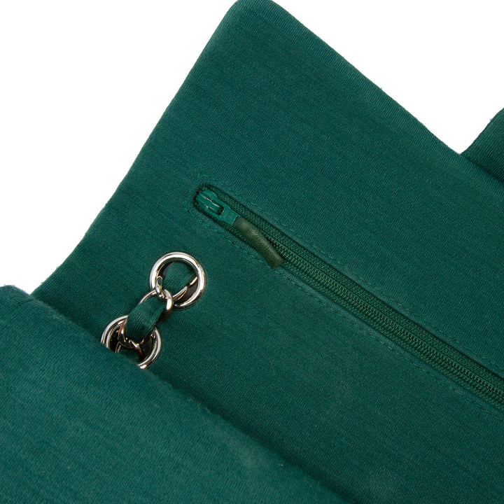 Medium Classic Jersey Double Flap Green - Gaby Paris