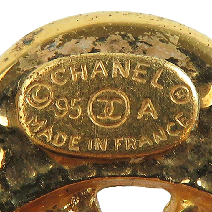 Chanel CC plaqué Logo Flower À clip Boucles d'oreilles Doré – vue 7 – GABY PARIS