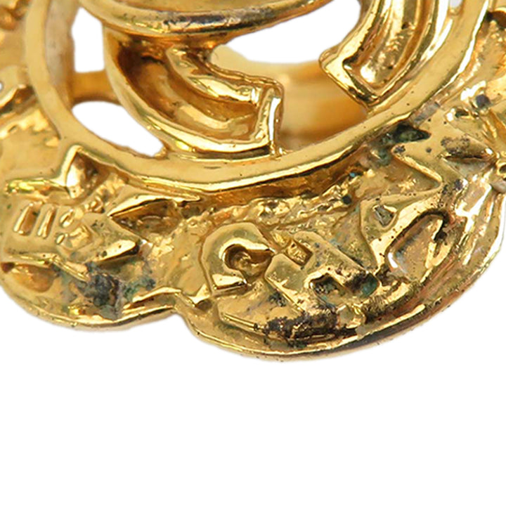 Chanel CC plaqué Logo Flower À clip Boucles d'oreilles Doré – vue 8 – GABY PARIS