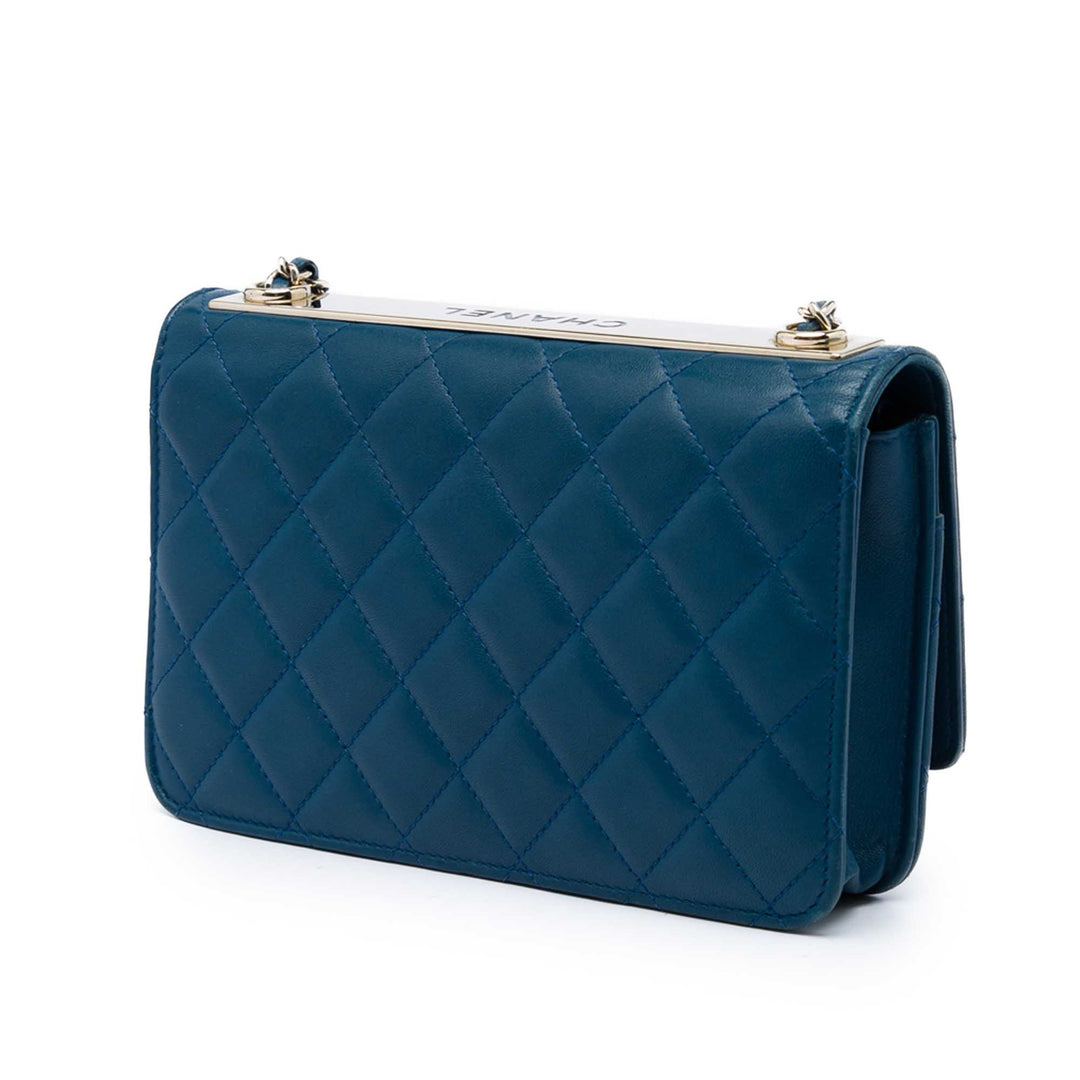 Chanel Matelassé Trendy CC Wallet on Chain Cuir d'agneau Bleu