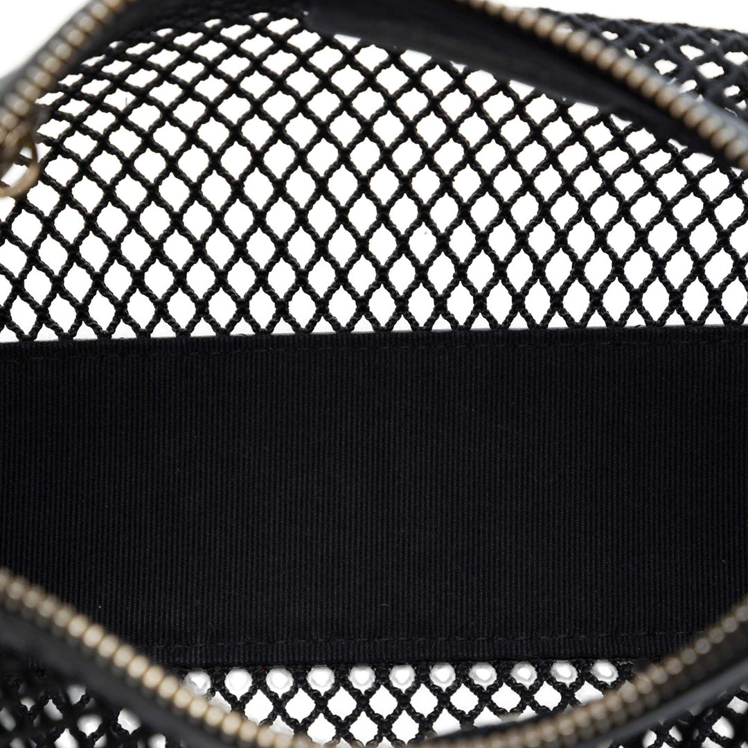 Chanel CC Mesh et brillant Pochette avec chaîne Cuir d'agneau Noir