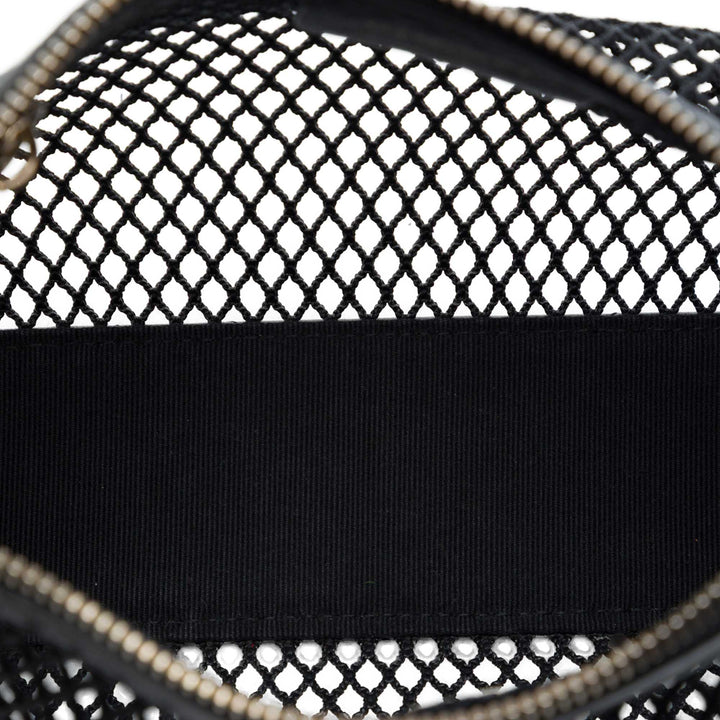 Chanel CC Mesh et brillant Pochette avec chaîne Cuir d'agneau Noir