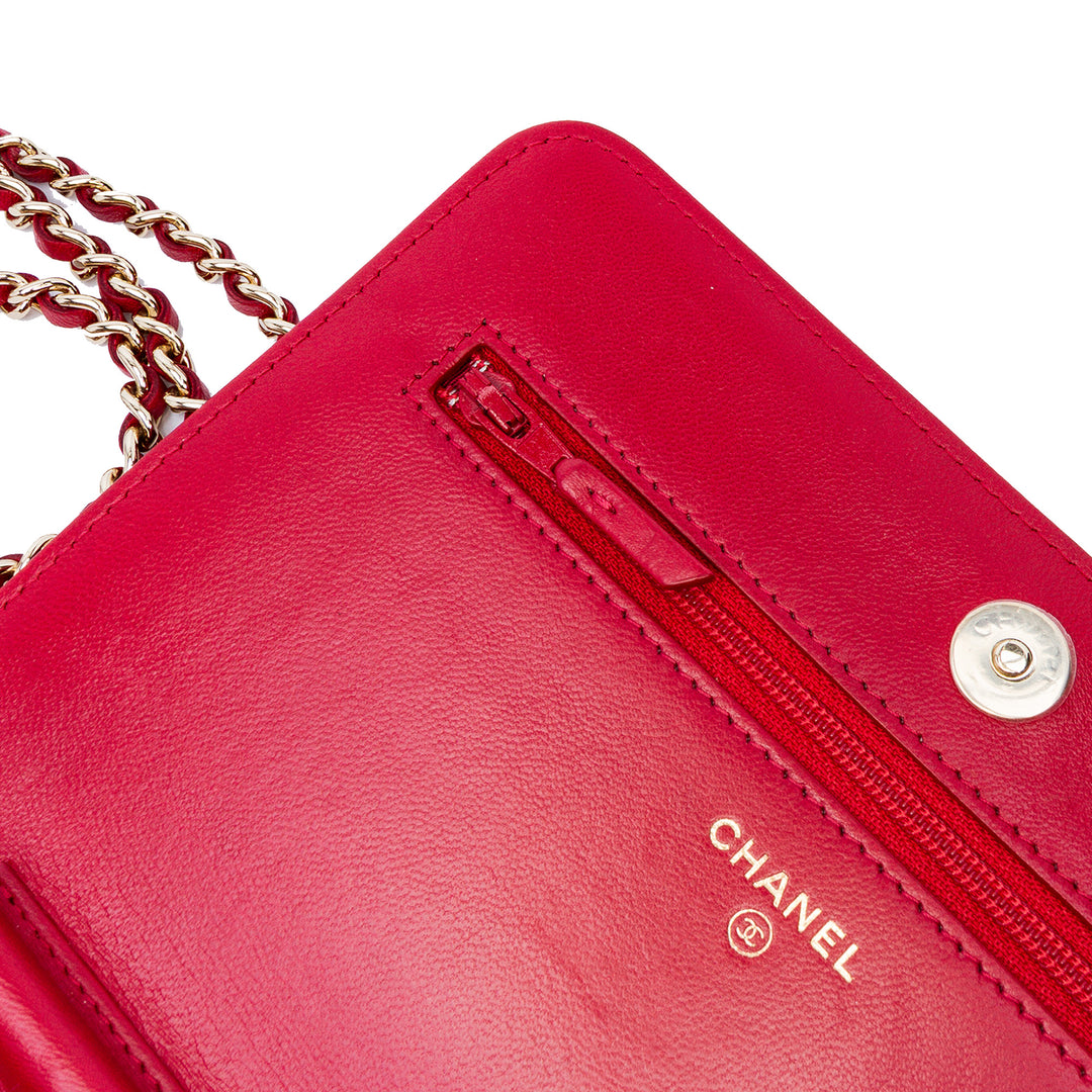 Quilted Lambskin All About Chanel Wallet On Chain Red - Gaby Paris