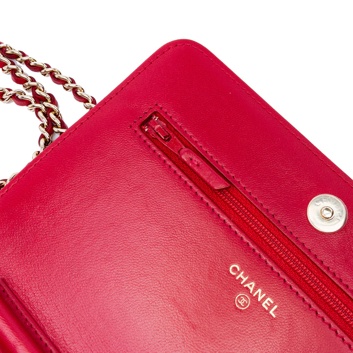 Quilted Lambskin All About Chanel Wallet On Chain Red - Gaby Paris