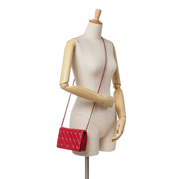 Quilted Lambskin All About Chanel Wallet On Chain Red - Gaby Paris