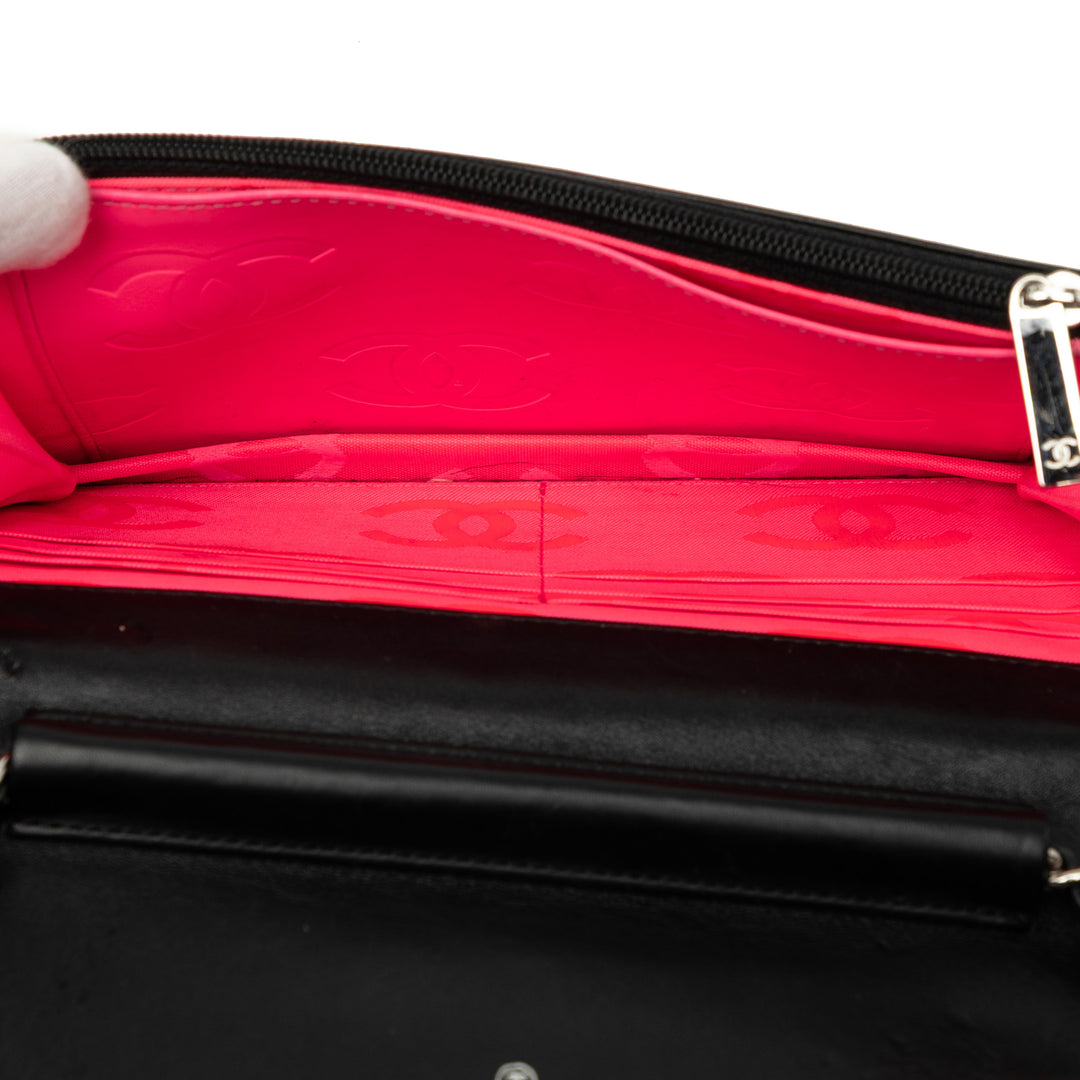 Matelassé Cambon Ligne Wallet on Chain Cuir d'agneau Noir