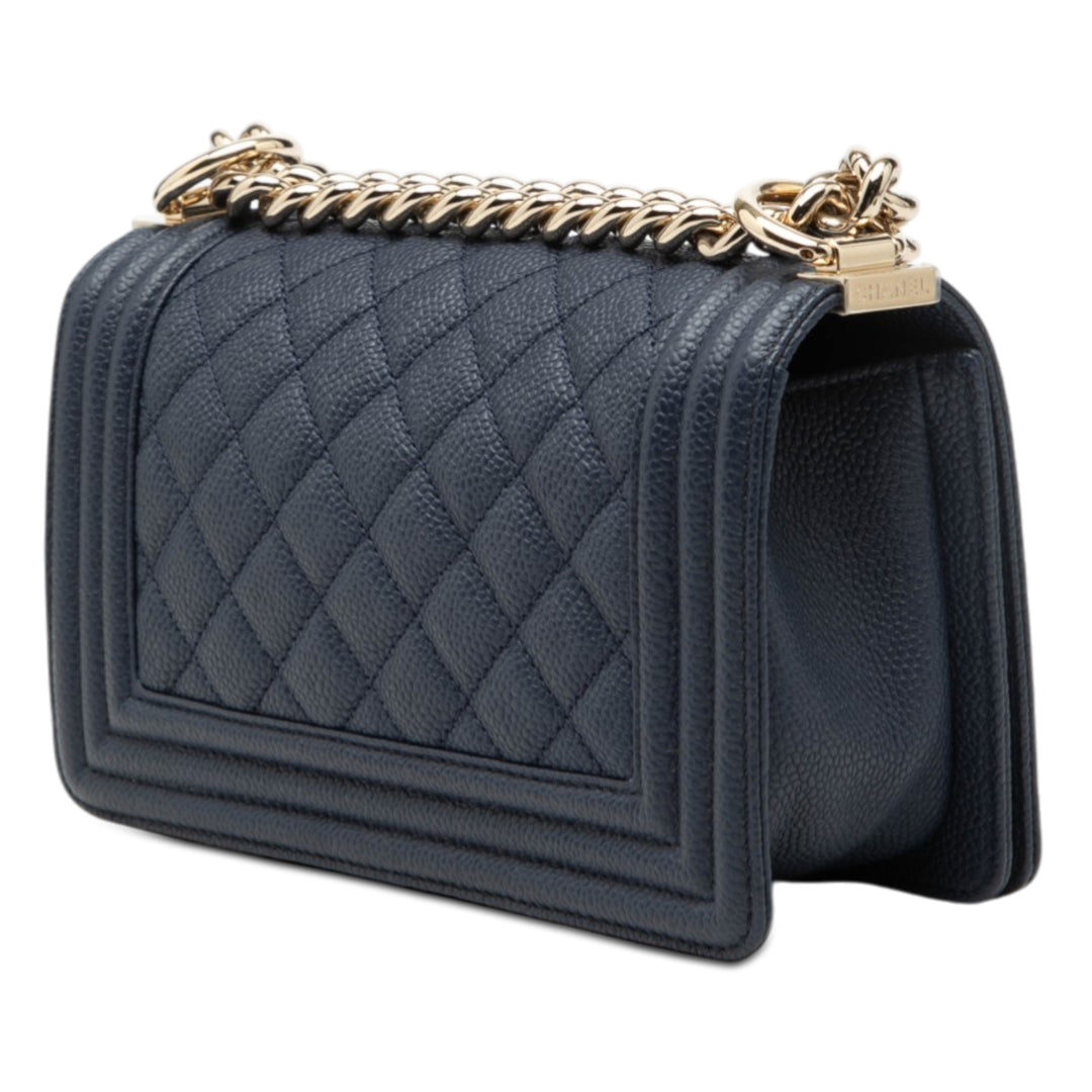 Chanel Small Matelassé Caviar Boy à rabat