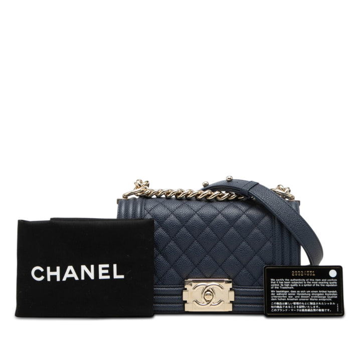 Chanel Small Matelassé Caviar Boy à rabat