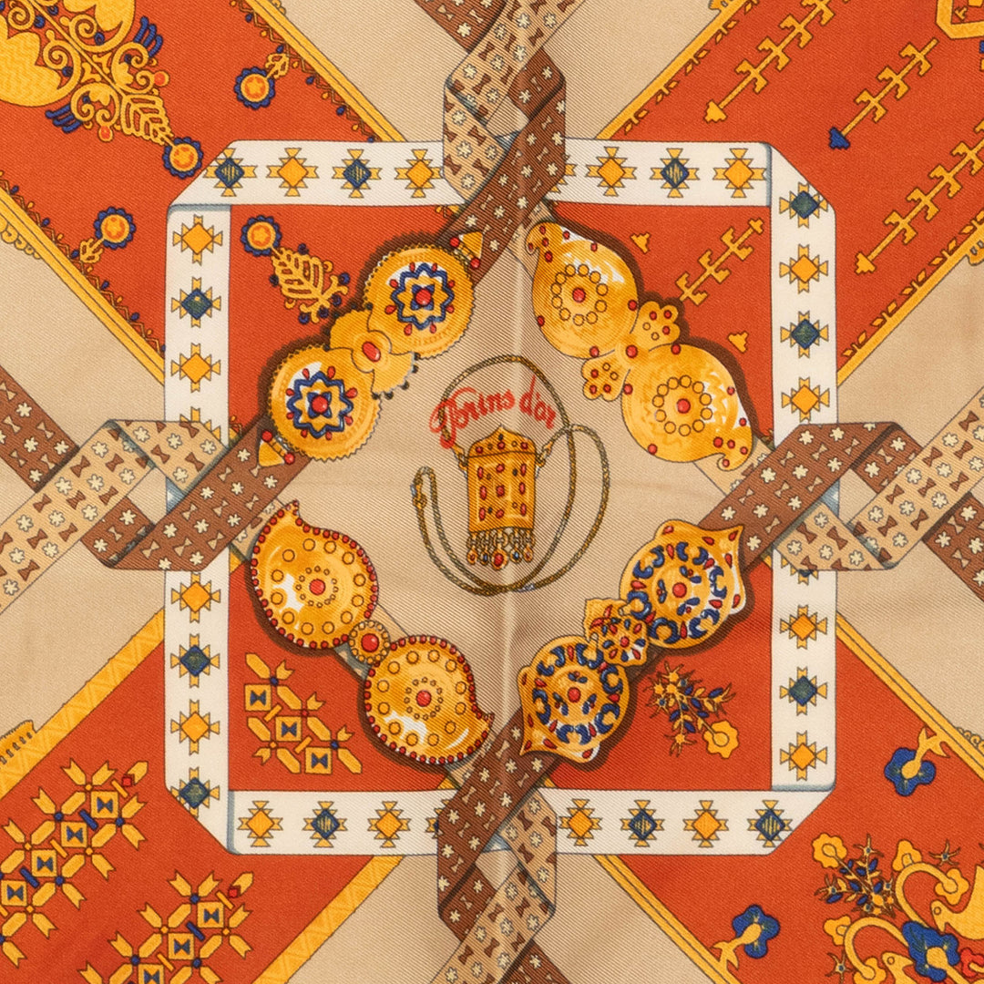 Hermès Brins D Or Foulard 45 Orange