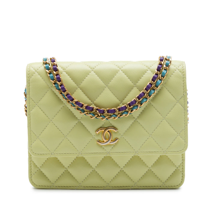 Chanel CC Matelassé Caviar Square Wallet on Chain