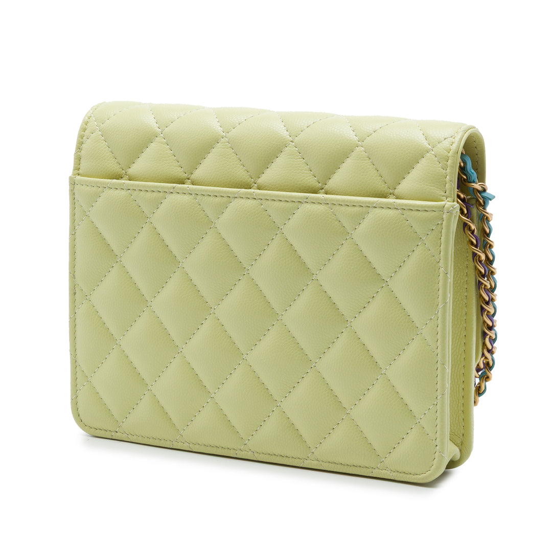 Chanel CC Matelassé Caviar Square Wallet on Chain
