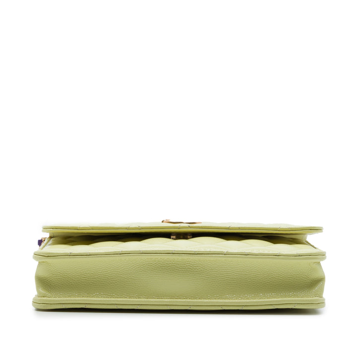 Chanel CC Matelassé Caviar Square Wallet on Chain