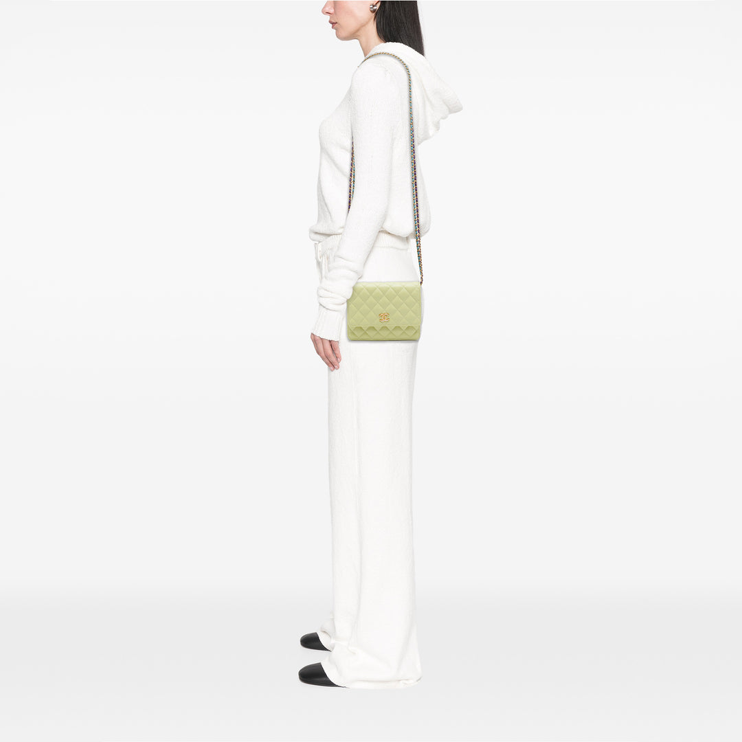 Chanel CC Matelassé Caviar Square Wallet on Chain