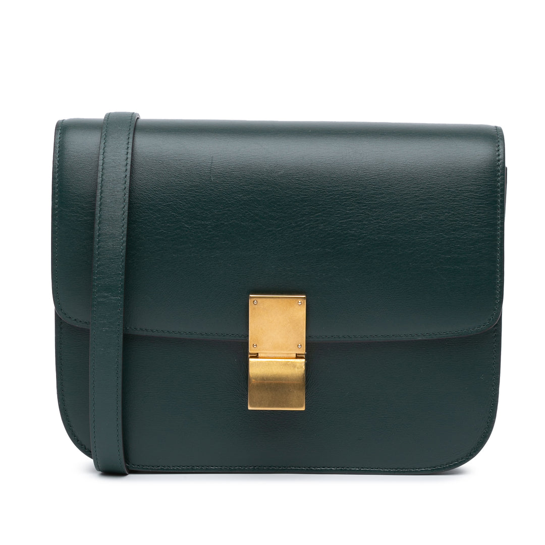 Medium Calfskin Classic Box Green - Gaby Paris