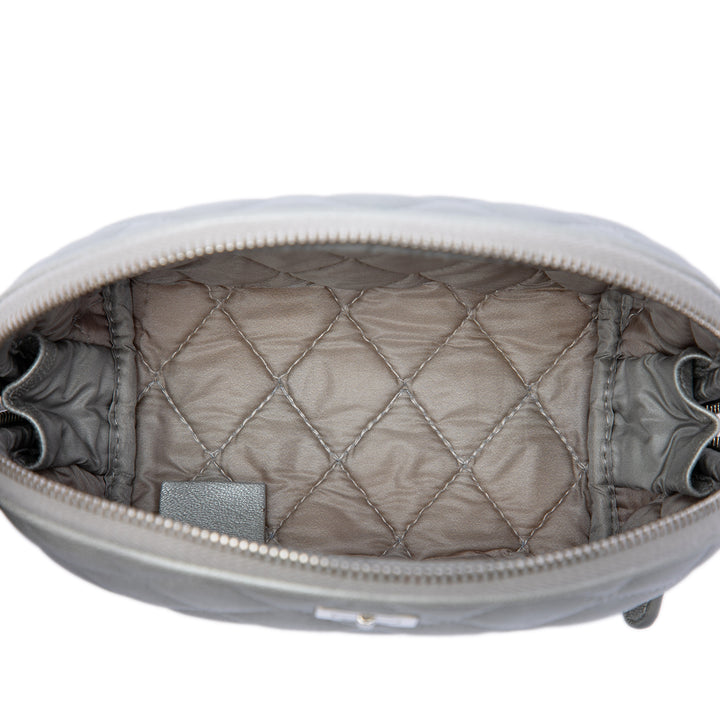 Matelassé Reissue 2.55 Trousse de maquillage Cuir d'agneau Argenté