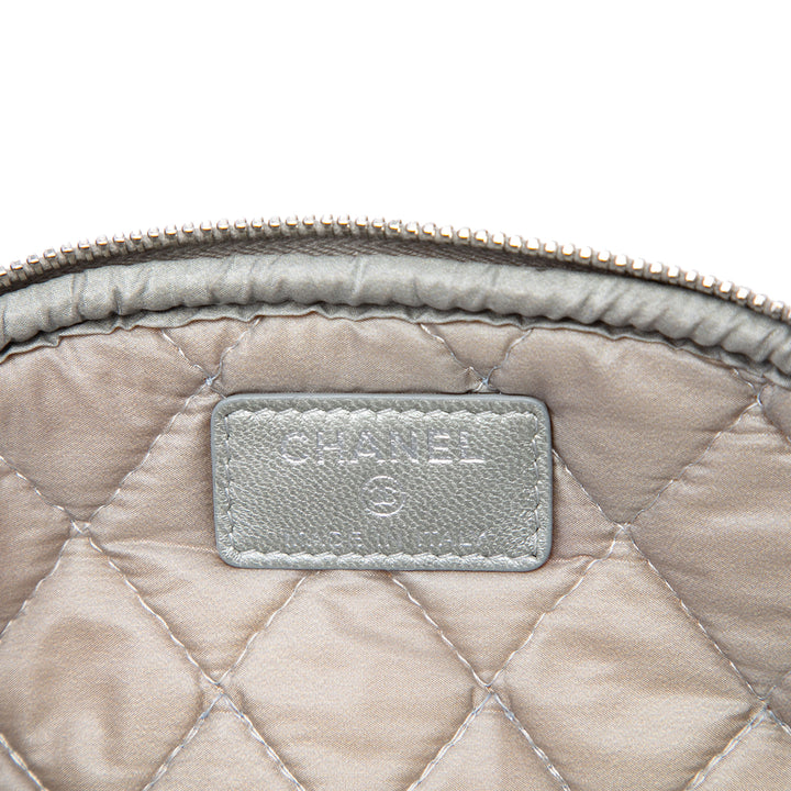 Matelassé Reissue 2.55 Trousse de maquillage Cuir d'agneau Argenté
