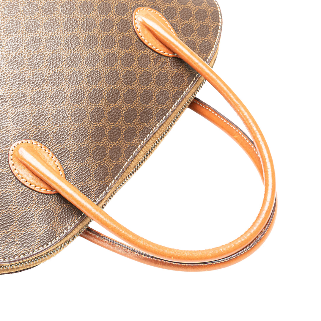 Macadam Coated Canvas Dome Satchel Brown - Gaby Paris