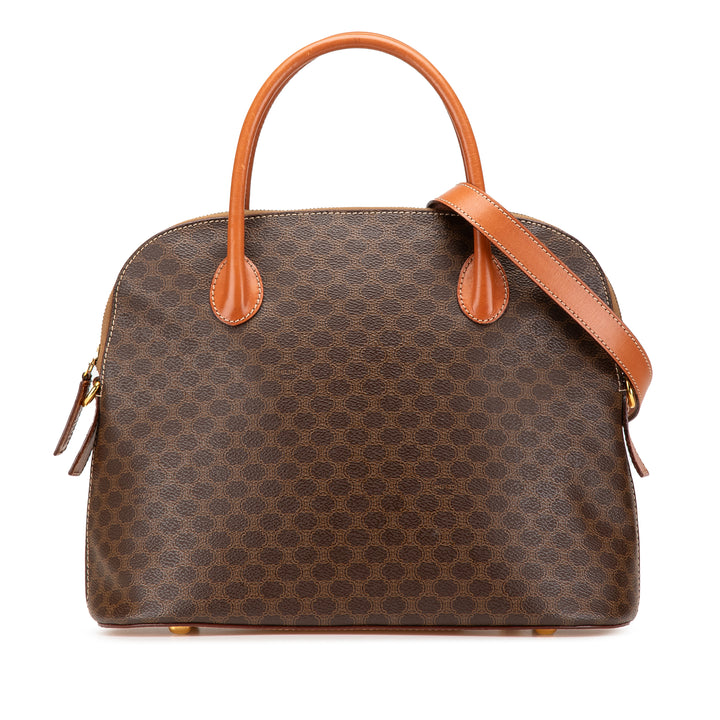 Macadam Coated Canvas Dome Satchel Brown - Gaby Paris
