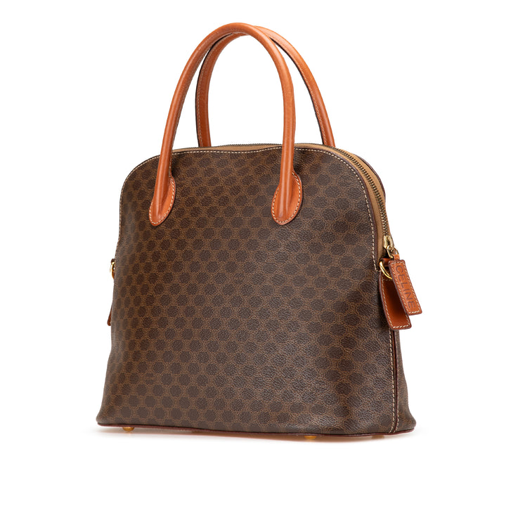 Macadam Coated Canvas Dome Satchel Brown - Gaby Paris