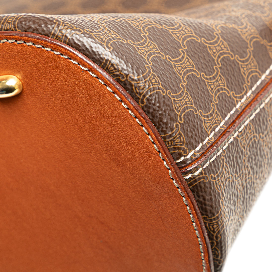 Macadam Coated Canvas Dome Satchel Brown - Gaby Paris