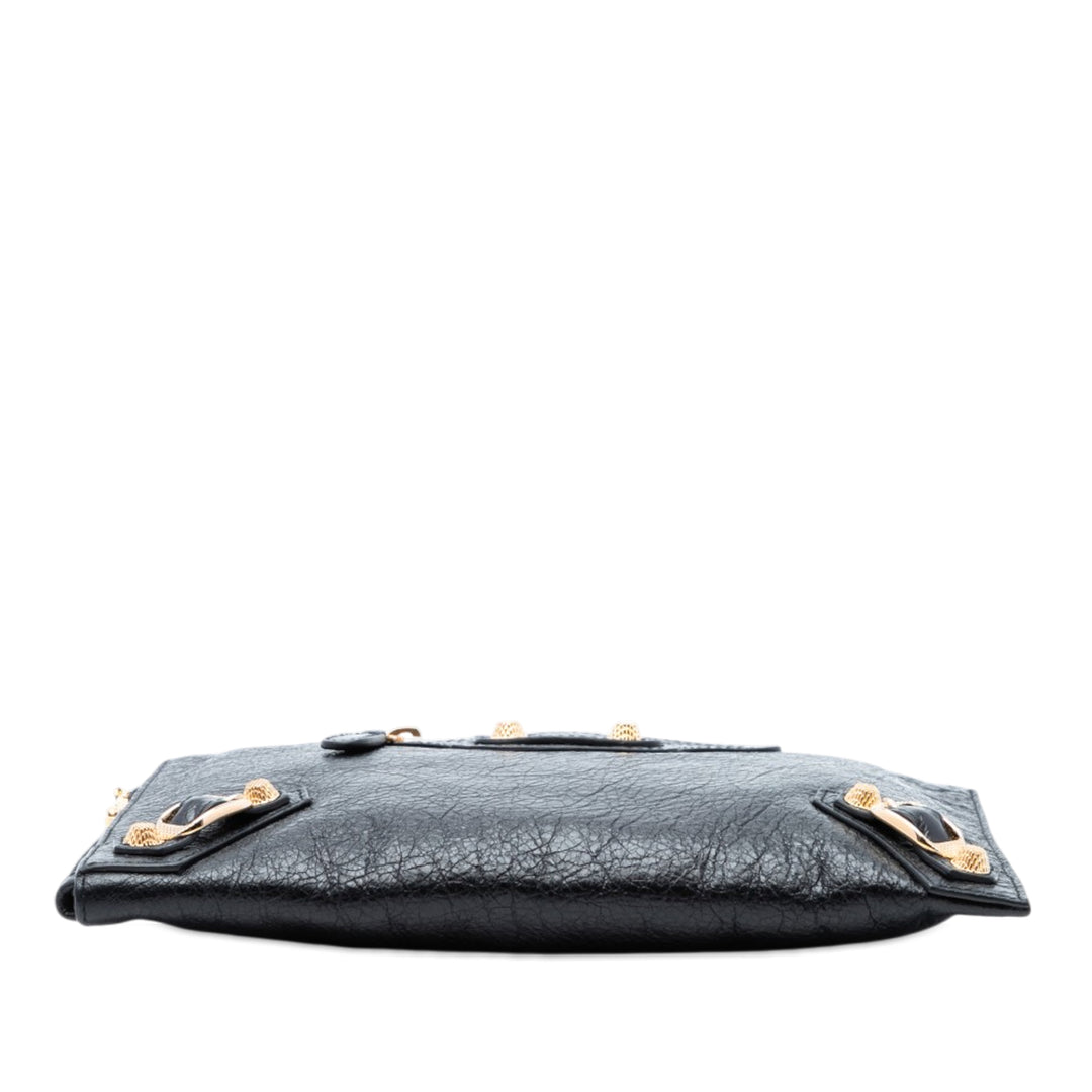 Balenciaga Cuir d’agneau Motocross Giant 12 Zip Around Flat Pochette