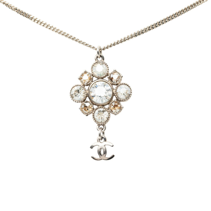 CC Brass Strass Pendant Collier Argenté