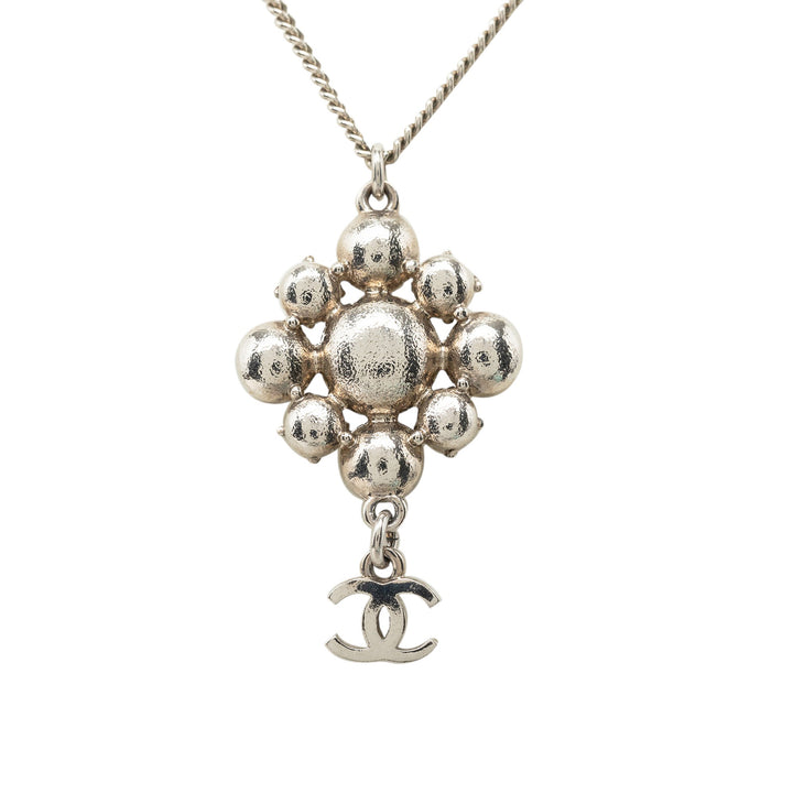 CC Brass Strass Pendant Collier Argenté