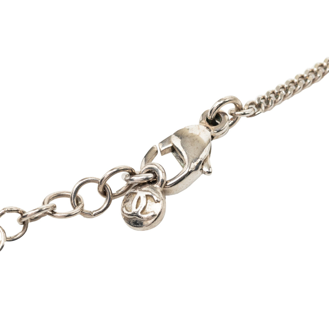 CC Brass Strass Pendant Collier Argenté