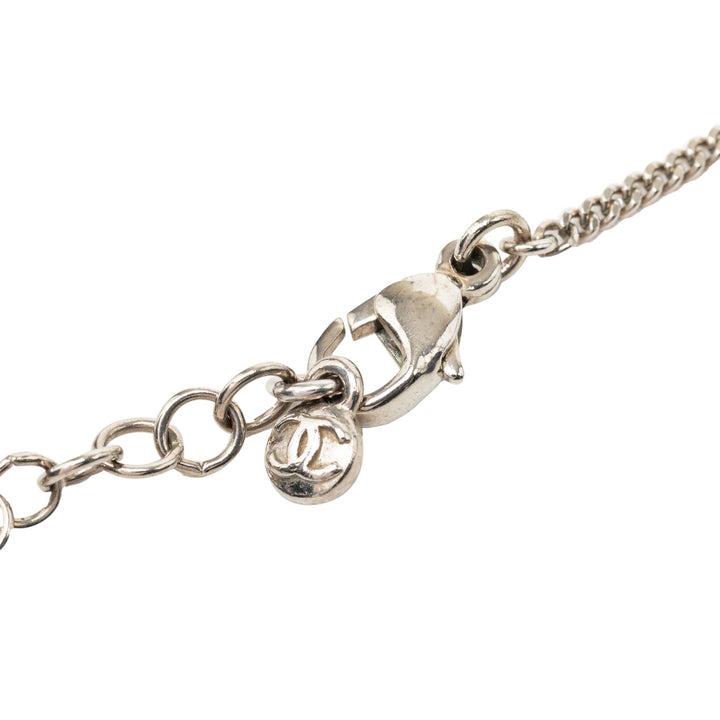 CC Brass Strass Pendant Collier Argenté