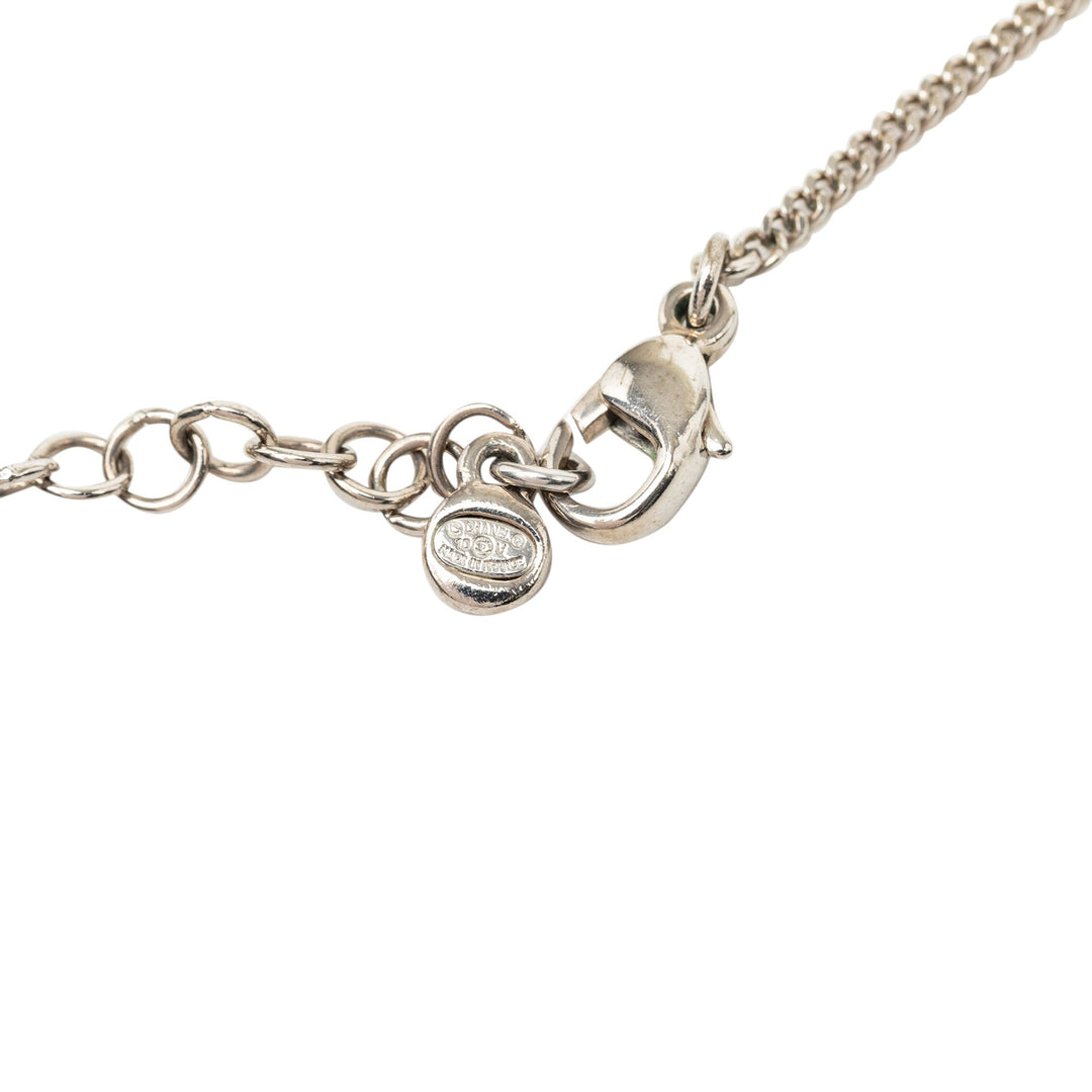 CC Brass Strass Pendant Collier Argenté