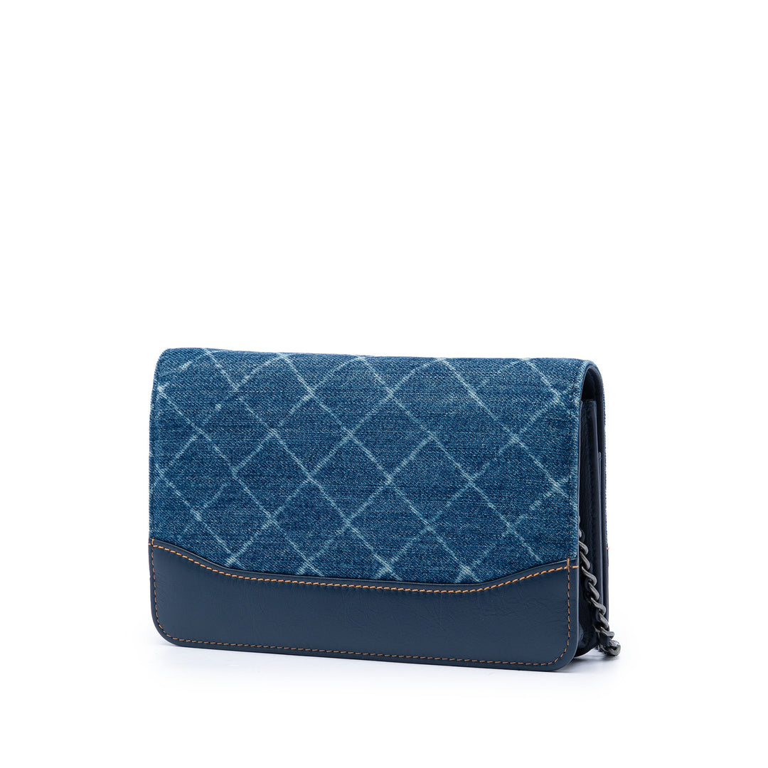 Chanel Printed Jean et Cuir de veau Gabrielle Wallet on Chain