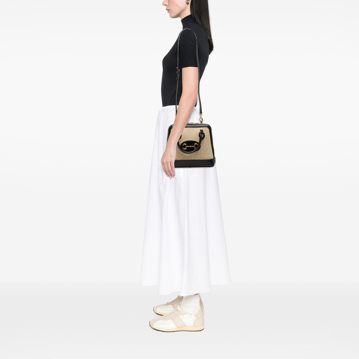 Gucci Small Toile Horsebit 1955 Sac