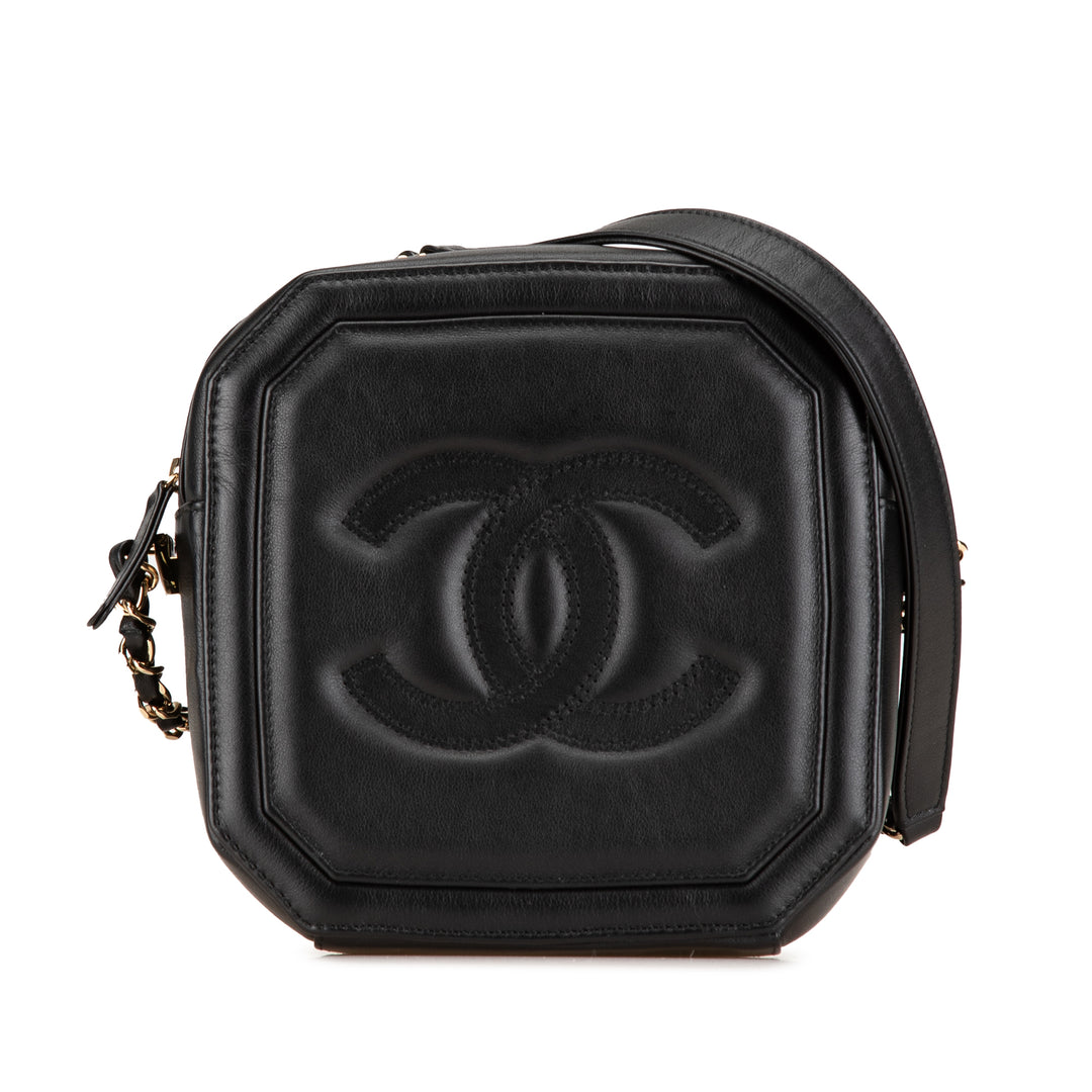 Chanel CC Matelassé Octagon Camera Étui Cuir d'agneau