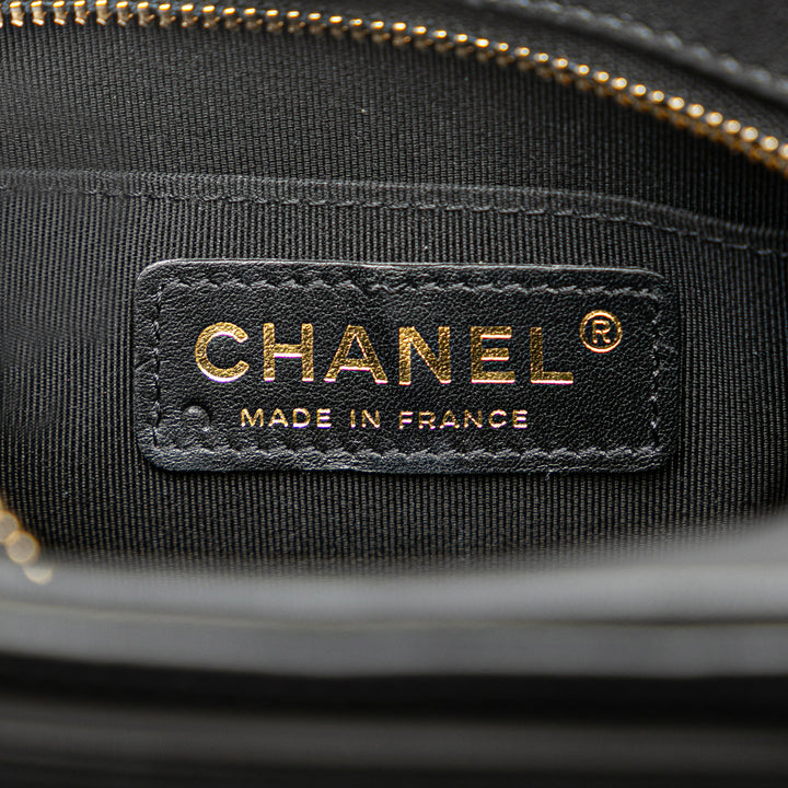 Chanel CC Matelassé Octagon Camera Étui Cuir d'agneau