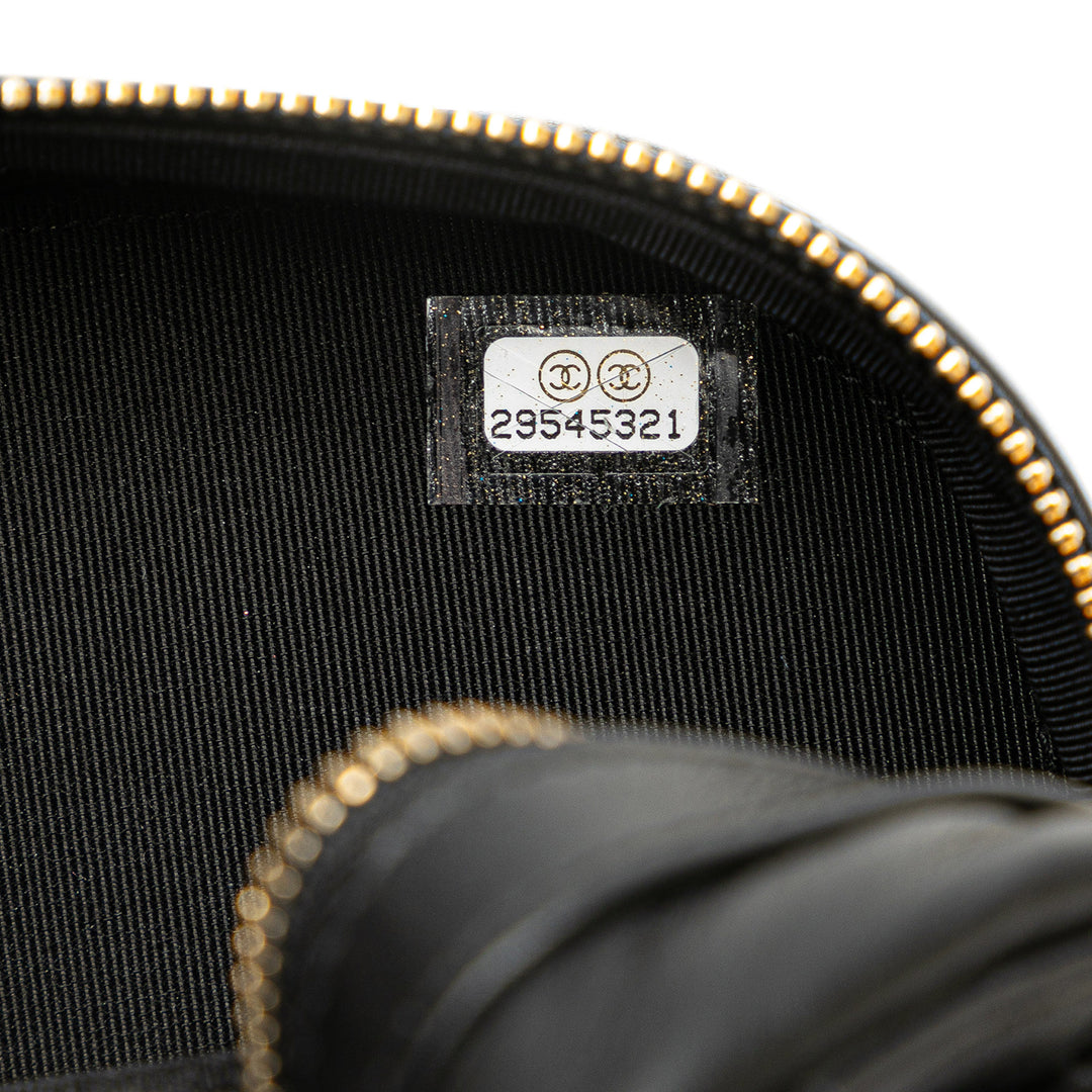 Chanel CC Matelassé Octagon Camera Étui Cuir d'agneau