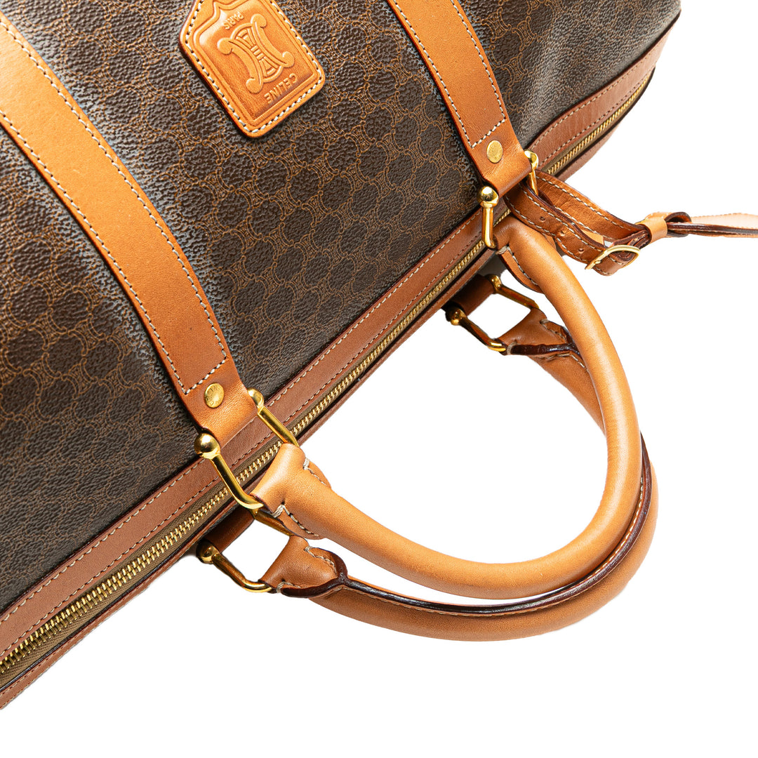Macadam Coated Canvas Travel Bag Brown - Gaby Paris