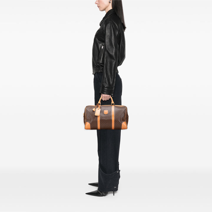 Macadam Coated Canvas Travel Bag Brown - Gaby Paris