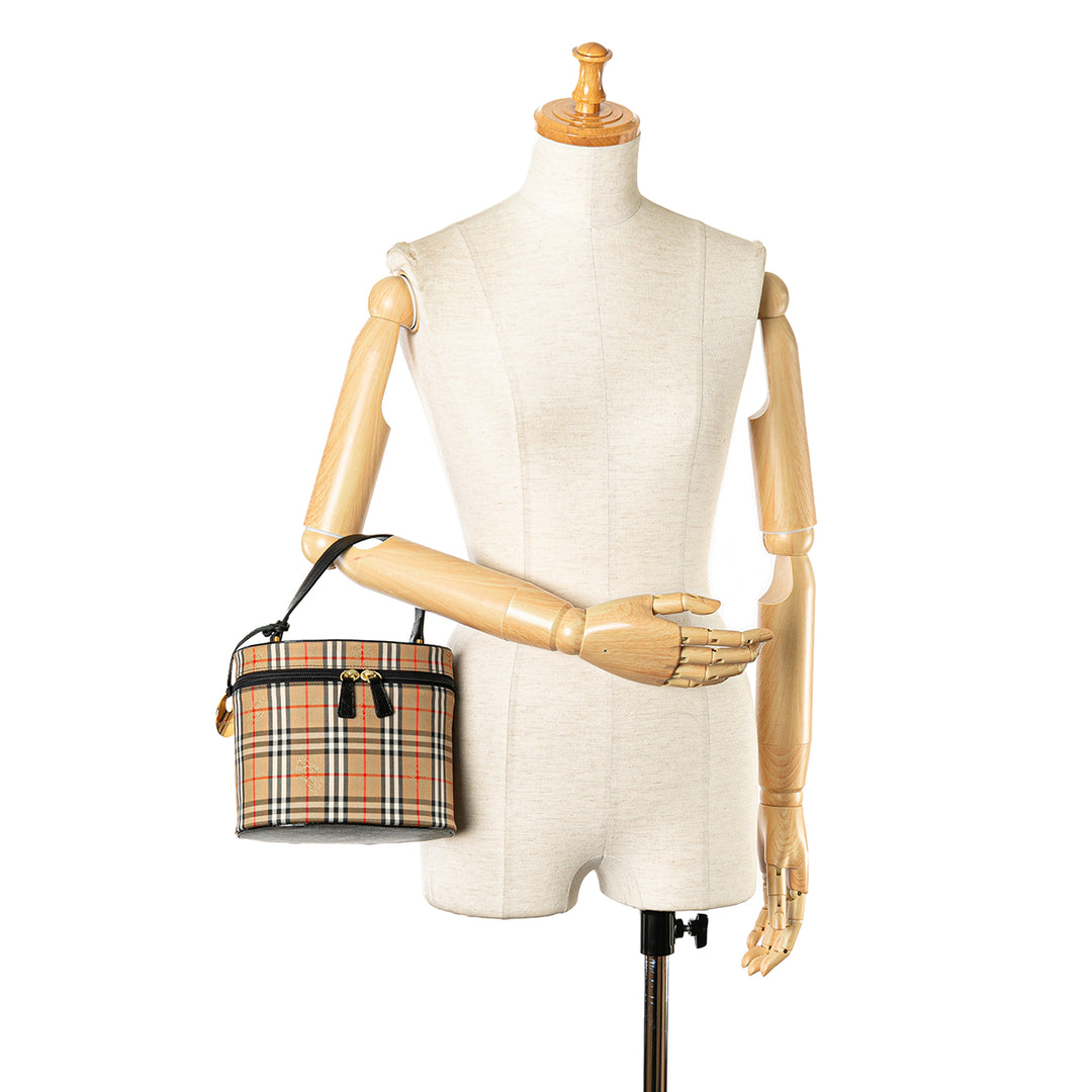 Haymarket Check Vanity Bag Brown - Gaby Paris