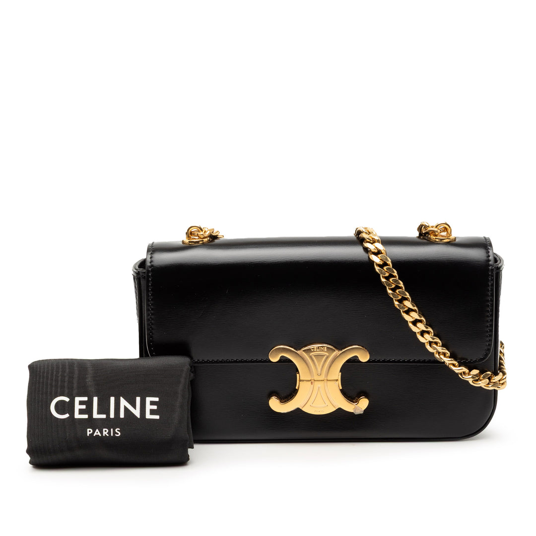 Celine brillant Cuir de veau Claude Chain Sac bandoulière