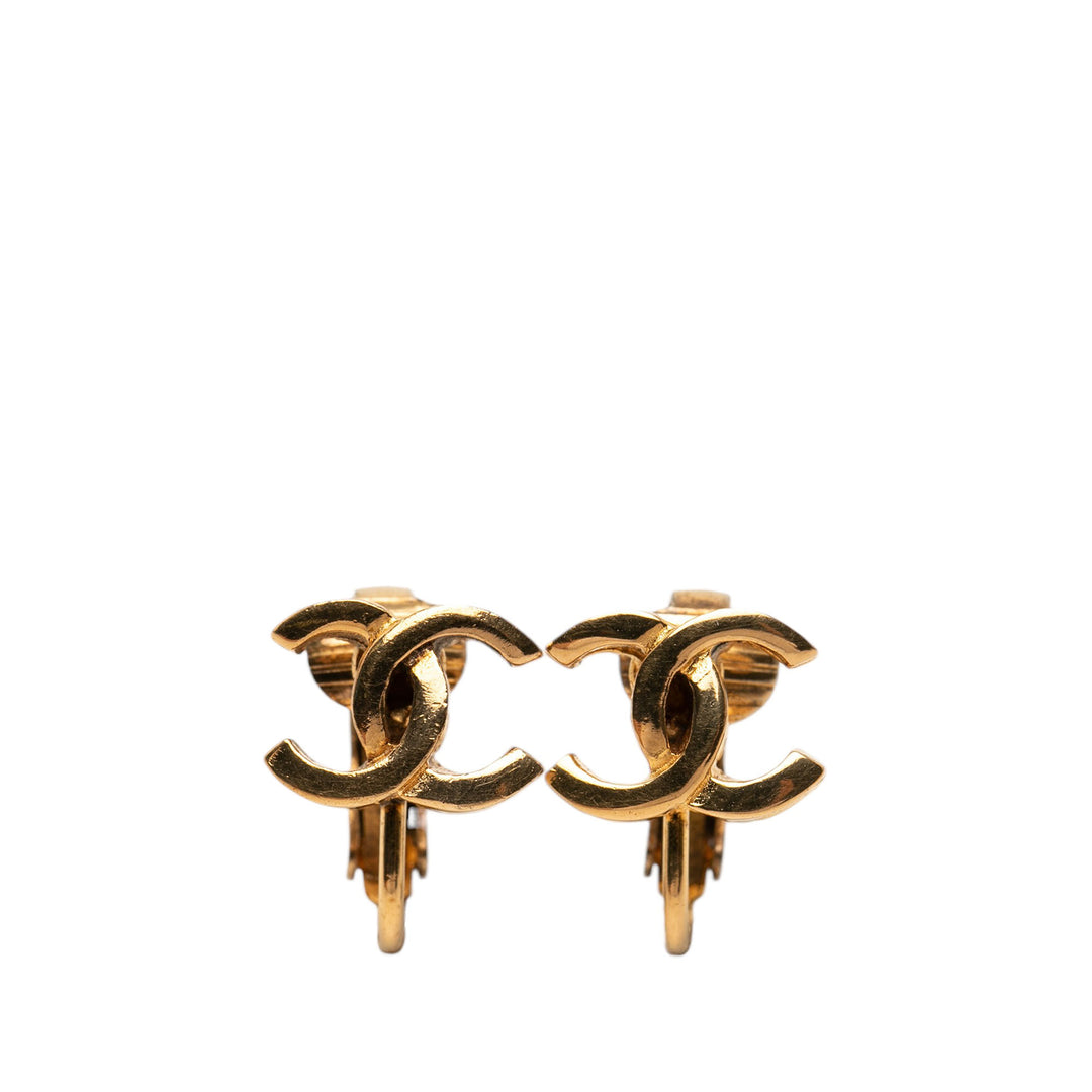 Chanel CC plaqué À clip Boucles d'oreilles Métal