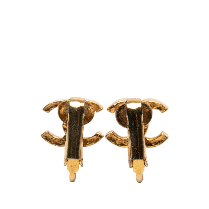 Chanel CC plaqué À clip Boucles d'oreilles Métal