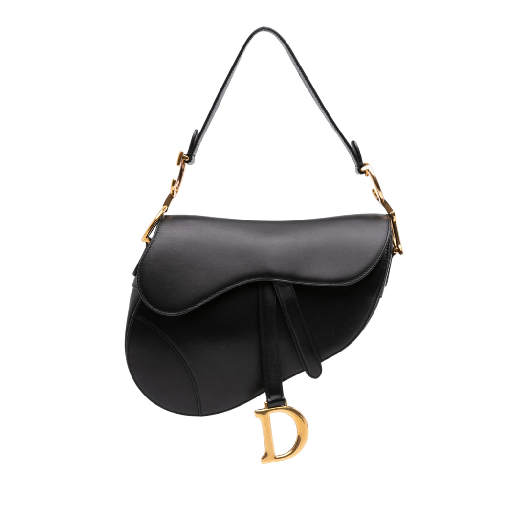 Saddle Sac Cuir de veau lisse Noir