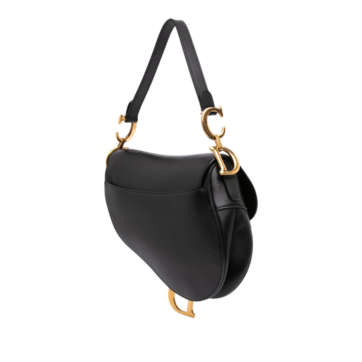 Saddle Sac Cuir de veau lisse Noir