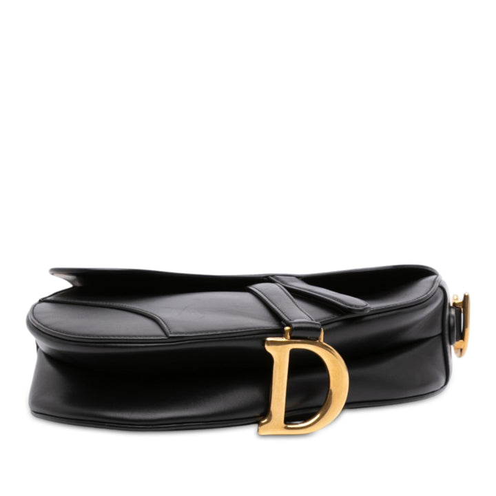 Saddle Sac Cuir de veau lisse Noir