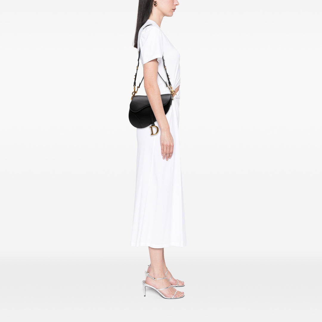 Saddle Sac Cuir de veau lisse Noir